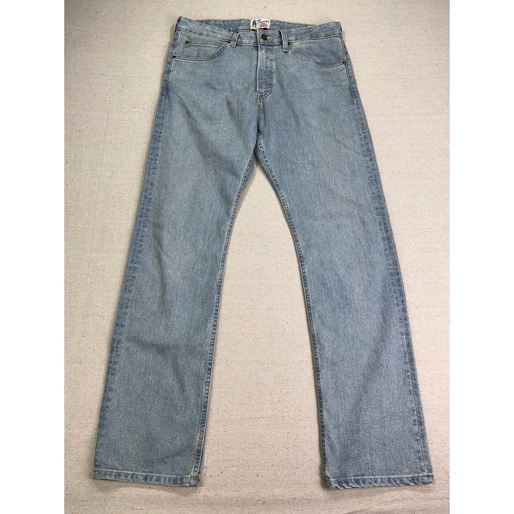 Tecovas Men's 34 Slim Straight Western Denim Jeans Light Stone Wash Rodeo Cowboy